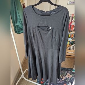 Black Eloquii peekaboo dress, plus size, size 16